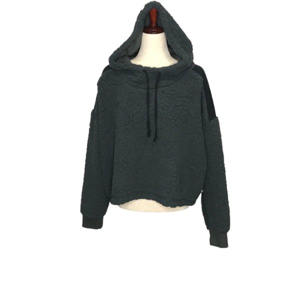 Zella Tops - Z BY ZELLA WOMEN'S FLEECE SHEARLING HOODED SWEATSHIRT SIZE XL GRAY